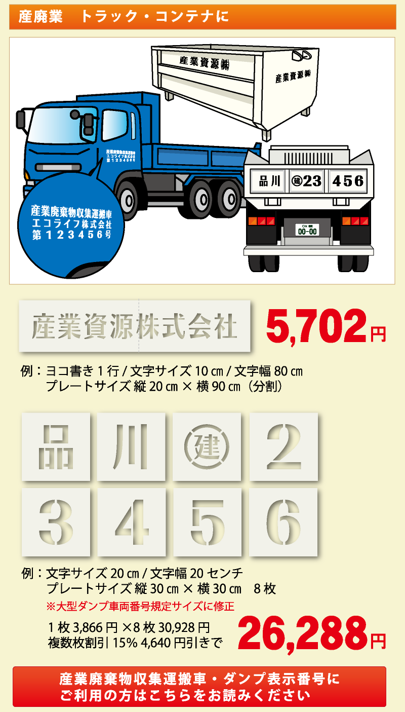 産廃業　トラック・コンテナに